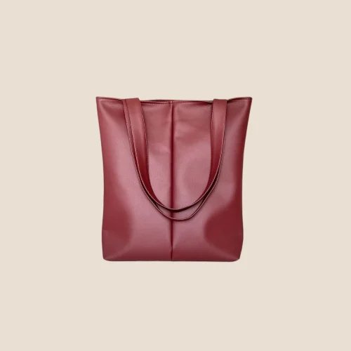 Bordowa torebka damska shopper Linea Mbag - ręcznie uszyta, pojemna i funkcjonalna