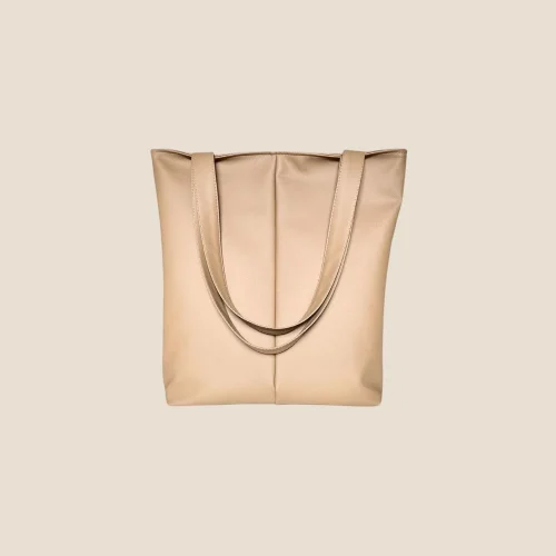 Torebka damska shopper Linea Mbag w kolorze nugat - ręcznie uszyta, pojemna i funkcjonalna